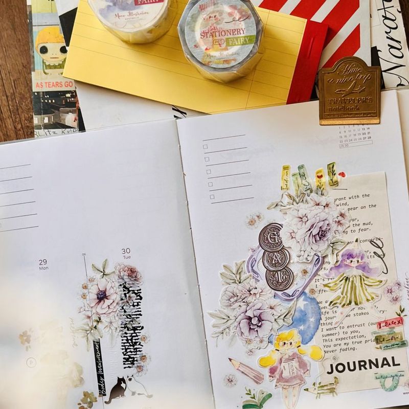 [Meow Illustration] 文具精靈 貝殻光クリアPET/和紙テープ(剥離紙付き) 全2種類