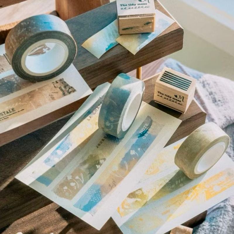 [Meow Illustration] 星空明信片/曠野裡有青鳥/花/文具控 和紙テープ(剥離紙なし) 全4種類