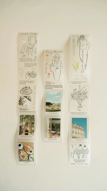 [紙上旅行Traveling on paper] Cozy Moments 舒媞Shuti 聯名 マットPETテープ(剥離紙付き) 　