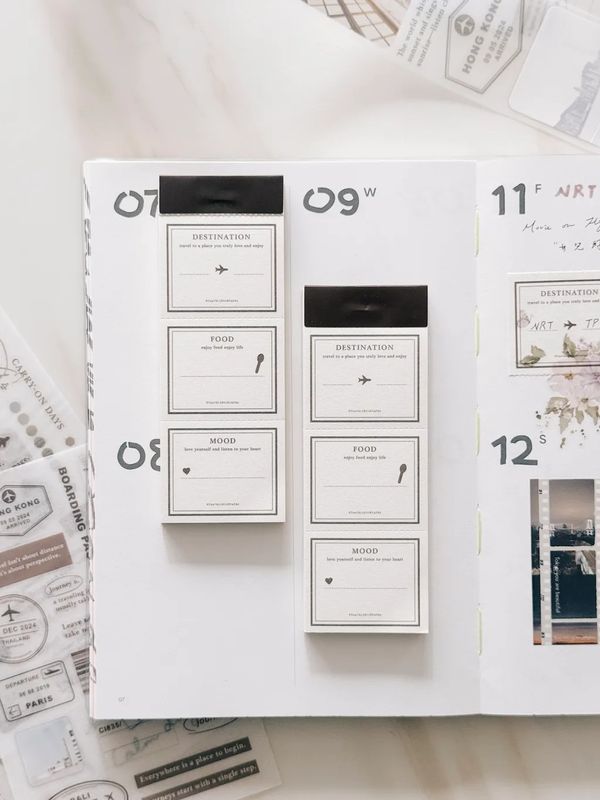 [紙上旅行Traveling on paper] Travel Archives: Daily コラージュ ラベルブック(3種類各50枚入)