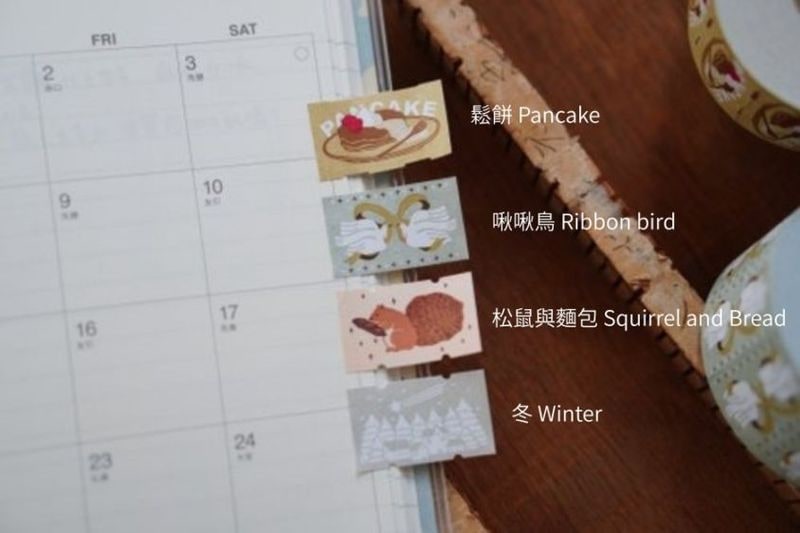 [森空Ivy Snow] 啾啾鳥/松鼠與?跟包/冬/鬆餅 ラベラーシール(約800枚入) 全4種類