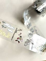 [何包蛋misshoegg] 回鄉小路 ダイカットクリアPETテープ(剥離紙付き)