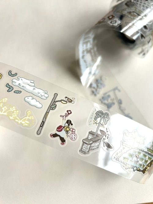 [何包蛋misshoegg] 回鄉小路 ダイカットクリアPETテープ(剥離紙付き)