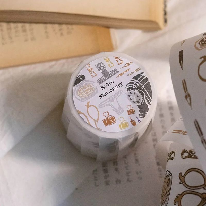 ★予約販売★[樂意Loidesign] 文具小集 - 復古文具 Retro Stationery ダイカット紙テープ(剥離紙付き)