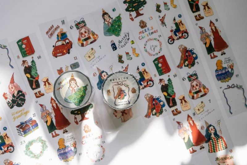 樂意Loidesign]美好生活 英字&植物柄 クリアPETテープ(剥離紙付き