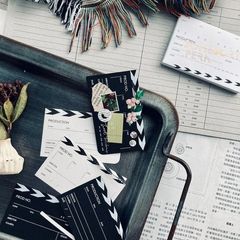 [羊君Somesortoffern] 場記板 Black and White Clapperboard コラージュカード(10種類各1枚入)