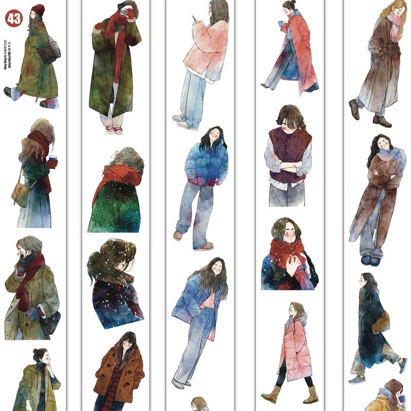 [丁丁DingDing] #43 冬日 ダイカットマットPETテープ(剥離紙付き)