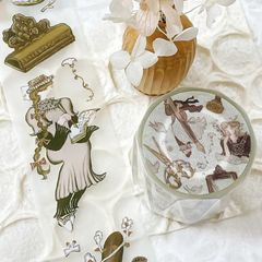 [何包蛋misshoegg x 文具小集] 女孩文具日 箔押しマットPETテープ(剥離紙付き)