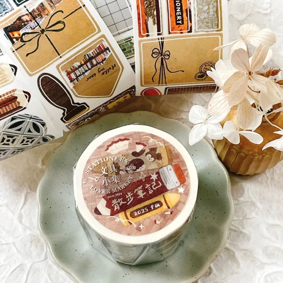 [fafa製造所 x 文具小集] 散歩筆記 ダイカット和紙テープ(剥離紙付き)