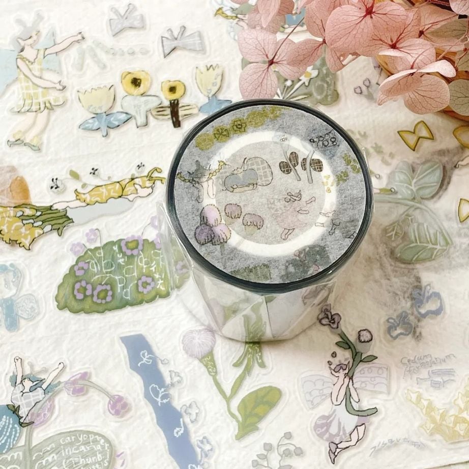 [何包蛋misshoegg] 田野花仙子 ダイカットクリアPETテープ(剥離紙付き)