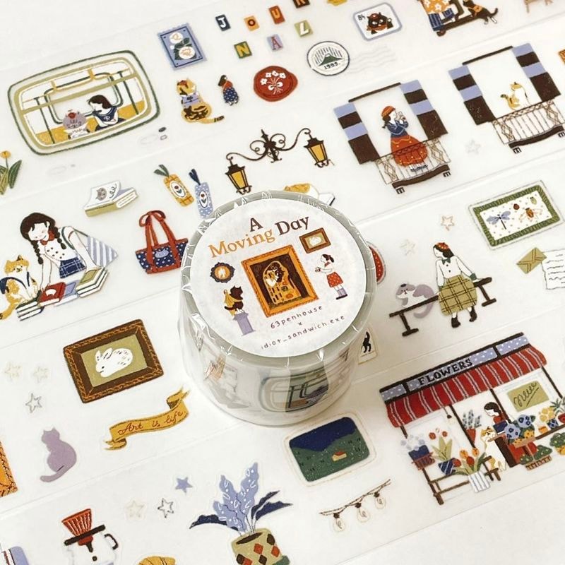 羊君Somesortoffern] 灰階(Gray scale) クリアPETテープ(剥離紙付き