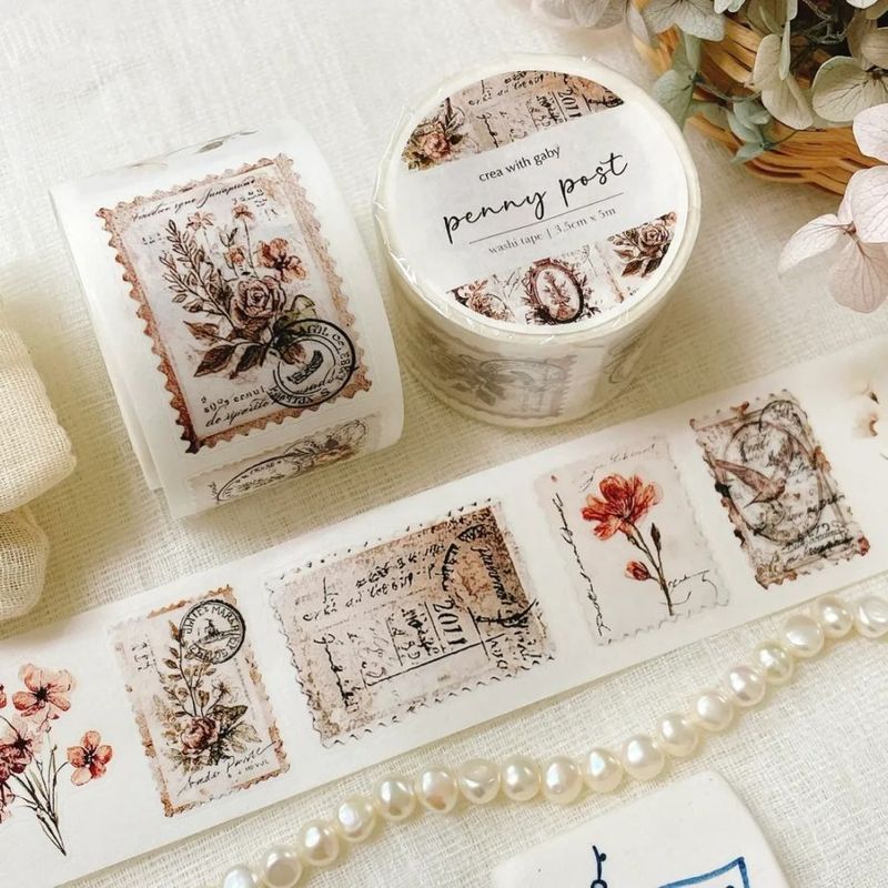 [crea with gaby] Penny post ダイカット和紙テープ(剥離紙付き)