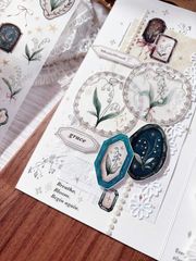[樂意Loidesign] 採集鈴蘭 Collecting Lily of the Valley 箔押しダイカットマットPETテープ(剥離紙付き)