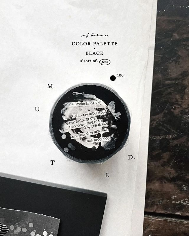 [羊君somesortof.fern] 消光黒 muted. 箔押しクリアPETテープ(剥離紙付き)　