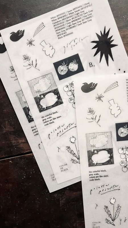 [羊君somesortof.fern] Uncolored Things 転写シール(2枚入)　