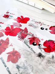 [哈秋HA7UU] 銀扶桑 Hibiscus in Silver 箔押しクリアPETテープ(剥離紙付き)