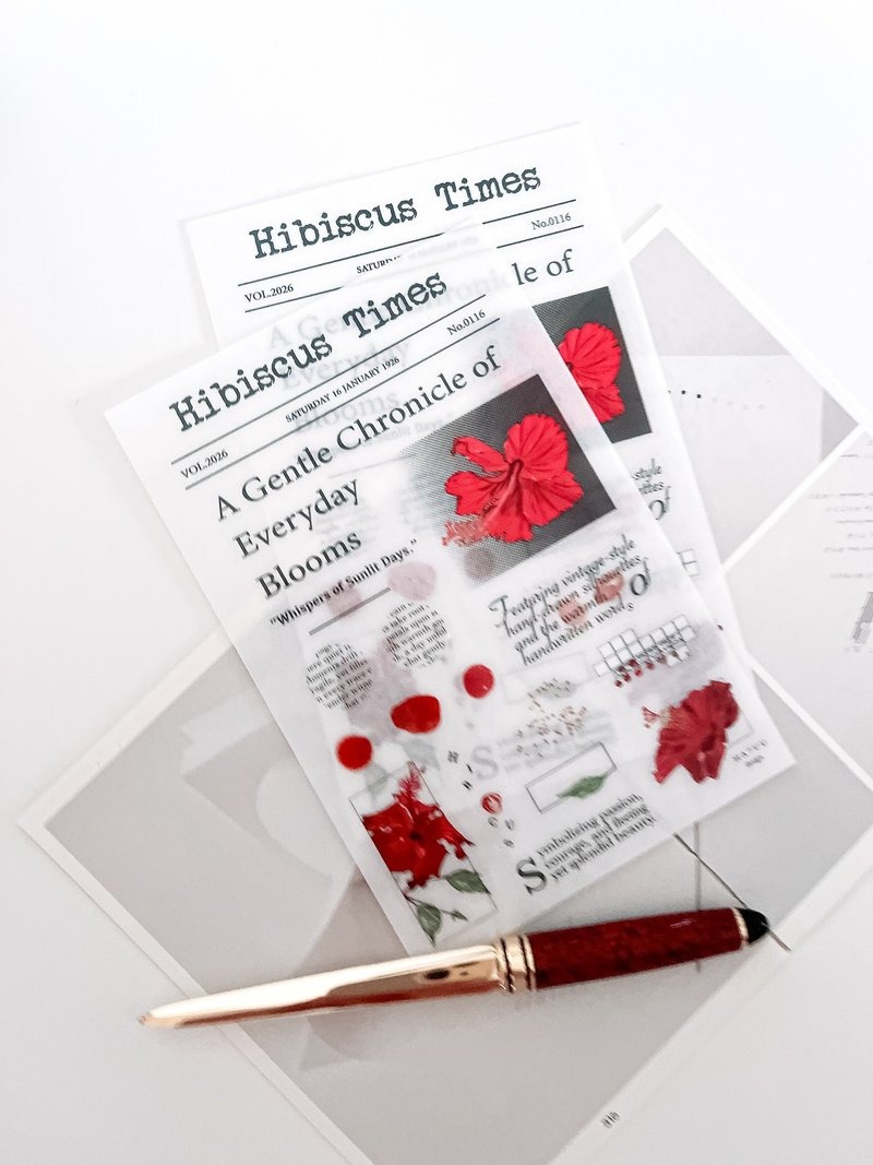 [哈秋HA7UU] 扶桑日報 Hibiscus Times 転写シール(1種類2枚入)