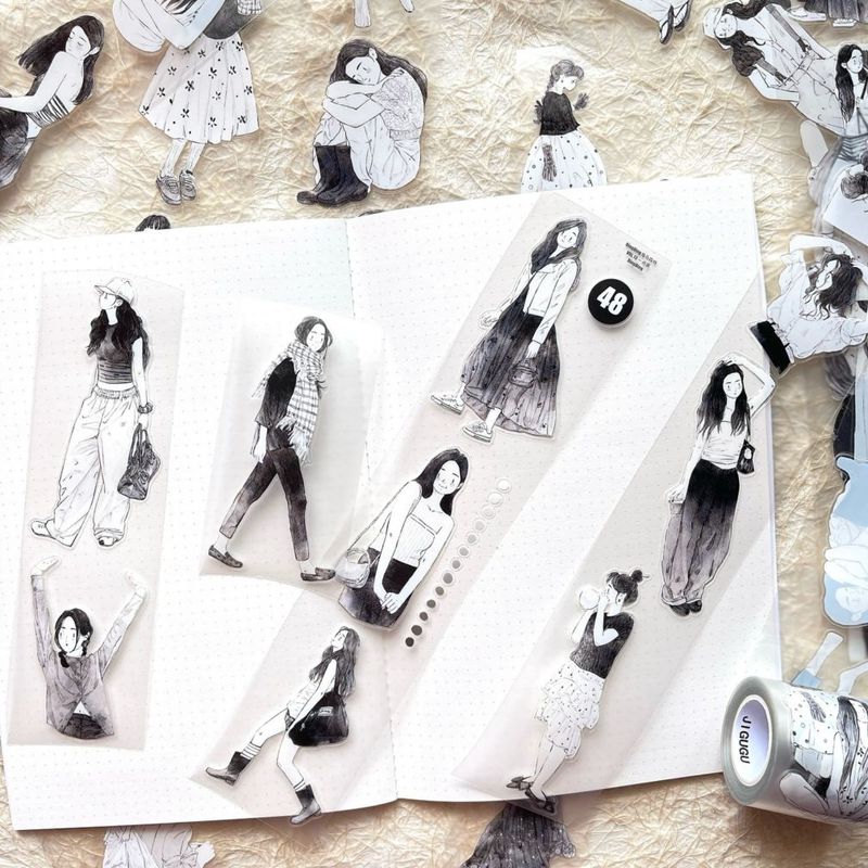 [丁丁DingDing] #48 一点黒 ダイカットマットPETテープ(剥離紙付き)