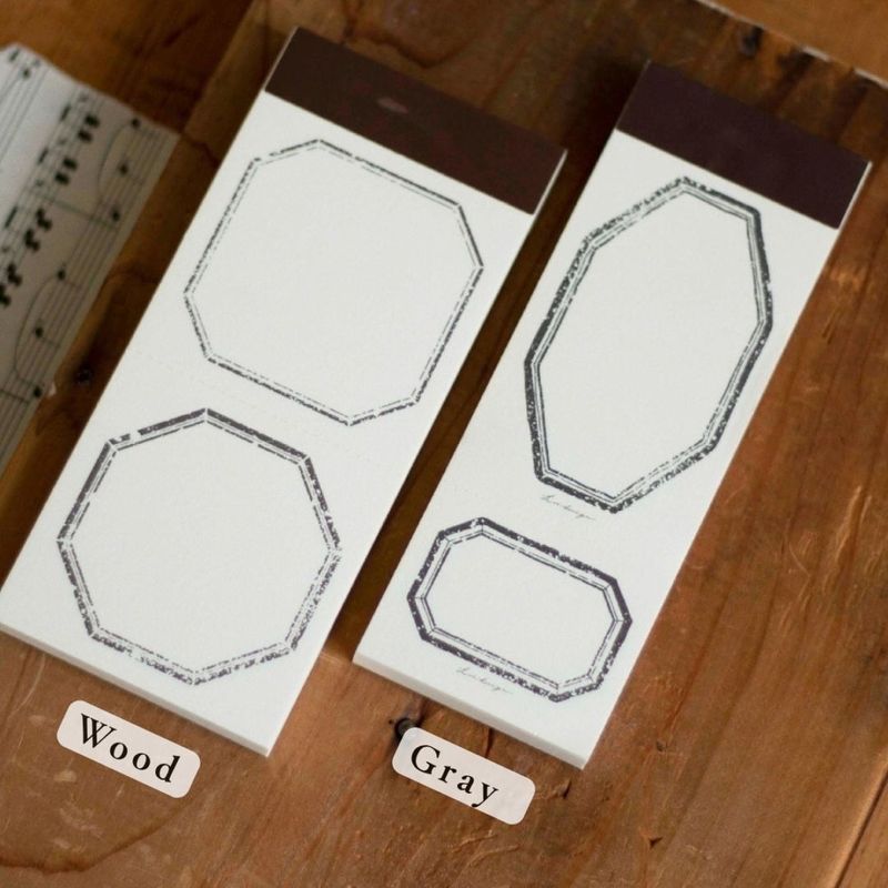 [樂意Loidesign] 復古框 - 灰色相框(Gray)/木質相框(Wood) Letter Pad コラージュ ラベルブック(各50枚入)