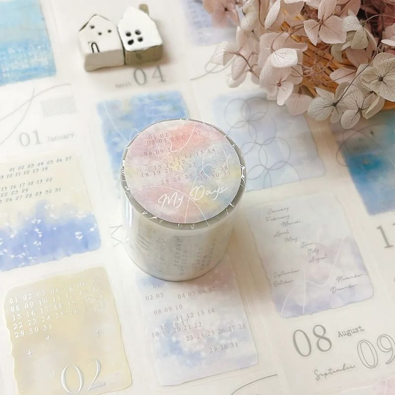 [Hairmo] My Days 箔押しダイカットマットPETテープ(剥離紙付き)