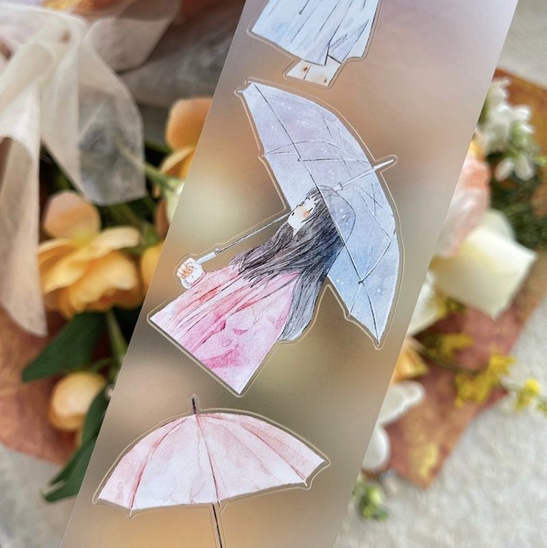 [丁丁DingDing] #53 有雨 ダイカットマットPETテープ(剥離紙付き)