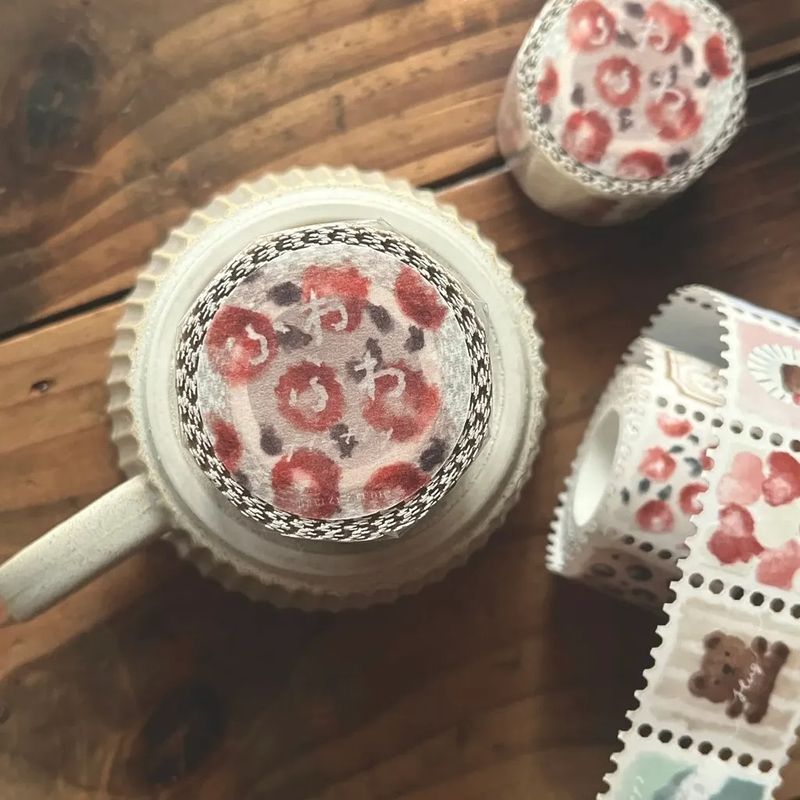 樂意Loidesign]美好生活 英字&植物柄 クリアPETテープ(剥離紙付き