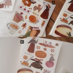 [森空Ivy Snow] Sweet O'Clock A/B 転写シール(剥離紙付き) 1種類2枚入 全2種類