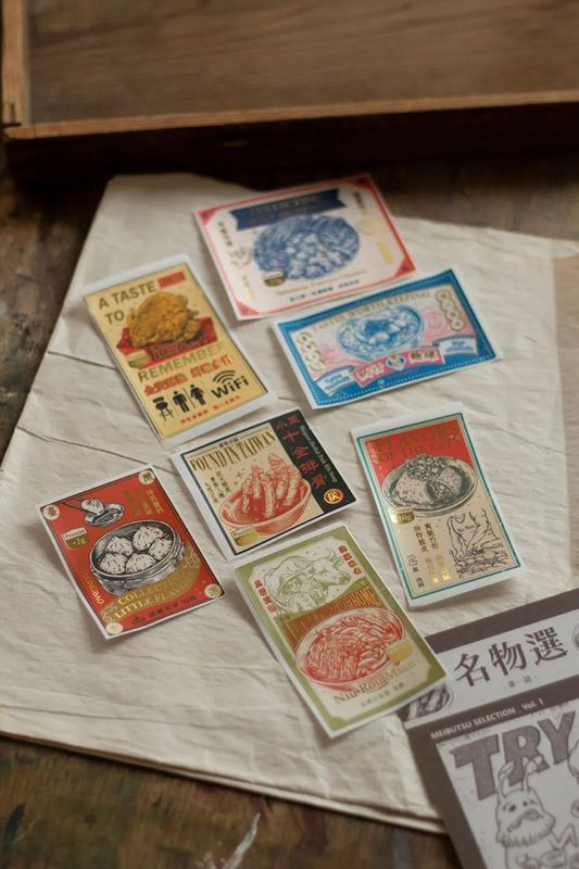 [樂意Loidesign] 名物選 第一話 Meibutsu Selection Vol. 1 箔押しシール(7種類各1枚入)