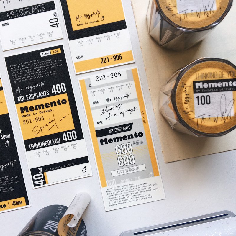 [茄子先生] レトロ風フィルムメモ 和紙テープ(剥離紙なし)