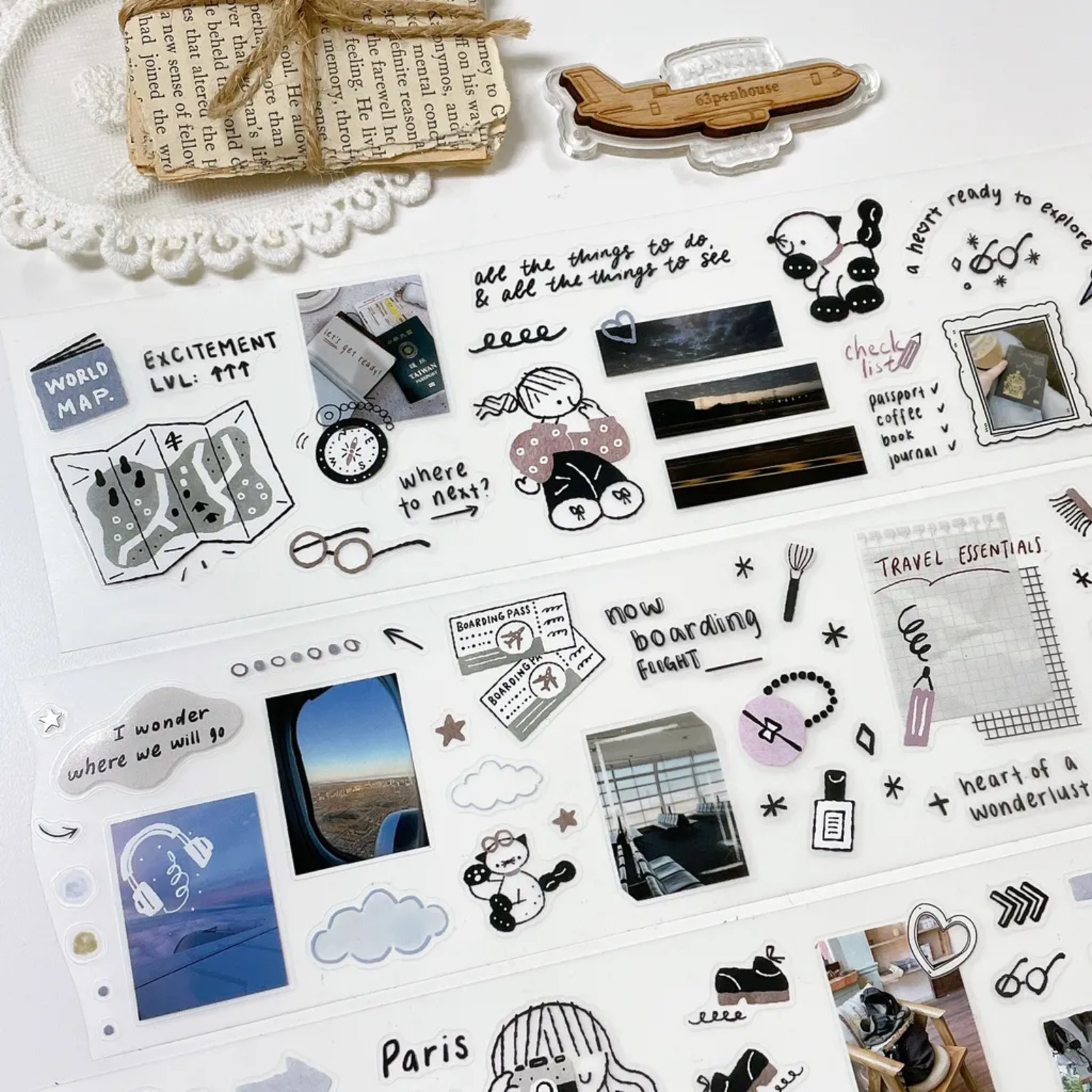 [Journal pages x rabch.jpgx ハバメグミ ~ Before trip ダイカットマットPETテープ(剥離紙付き)