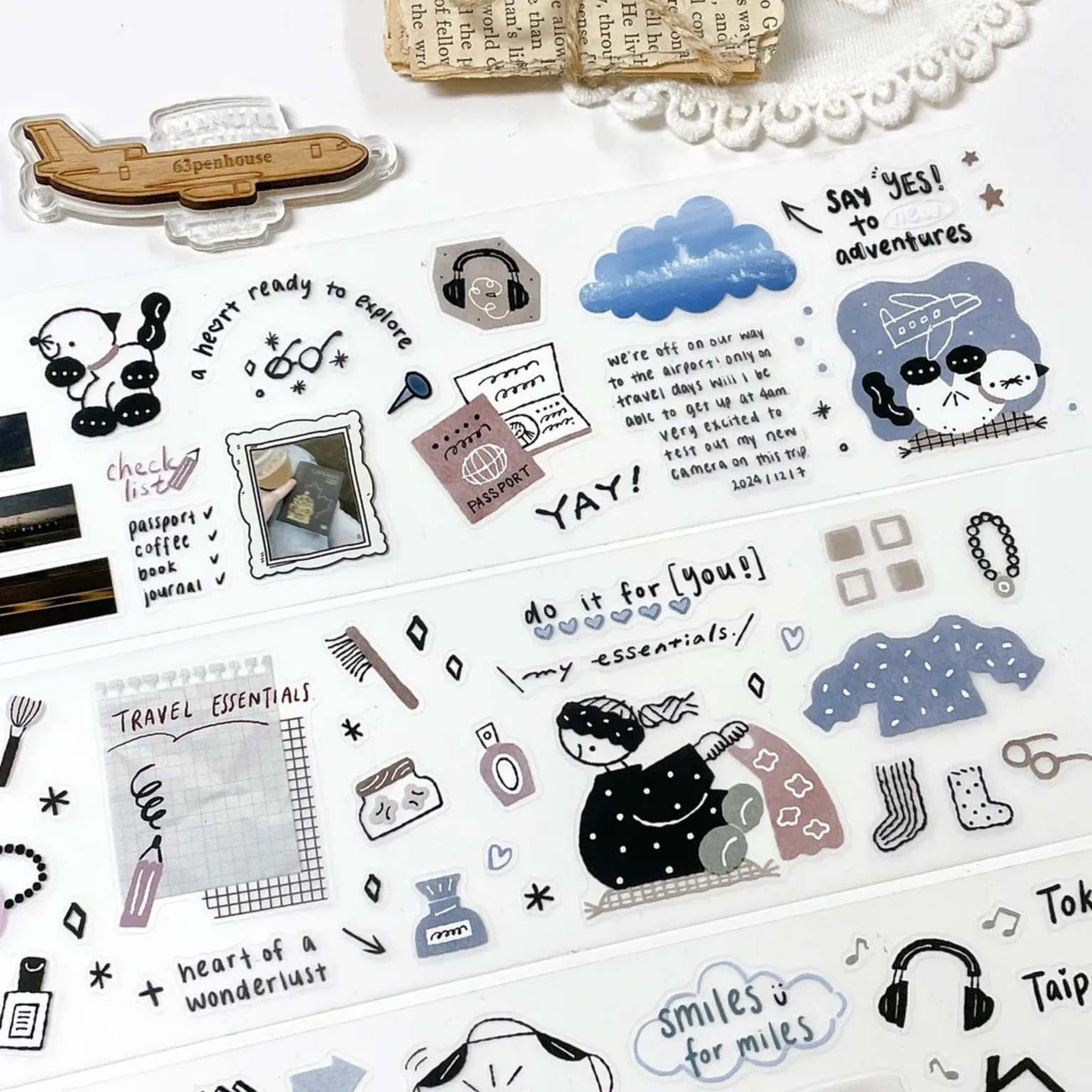 [Journal pages x rabch.jpgx ハバメグミ ~ Before trip ダイカットマットPETテープ(剥離紙付き)