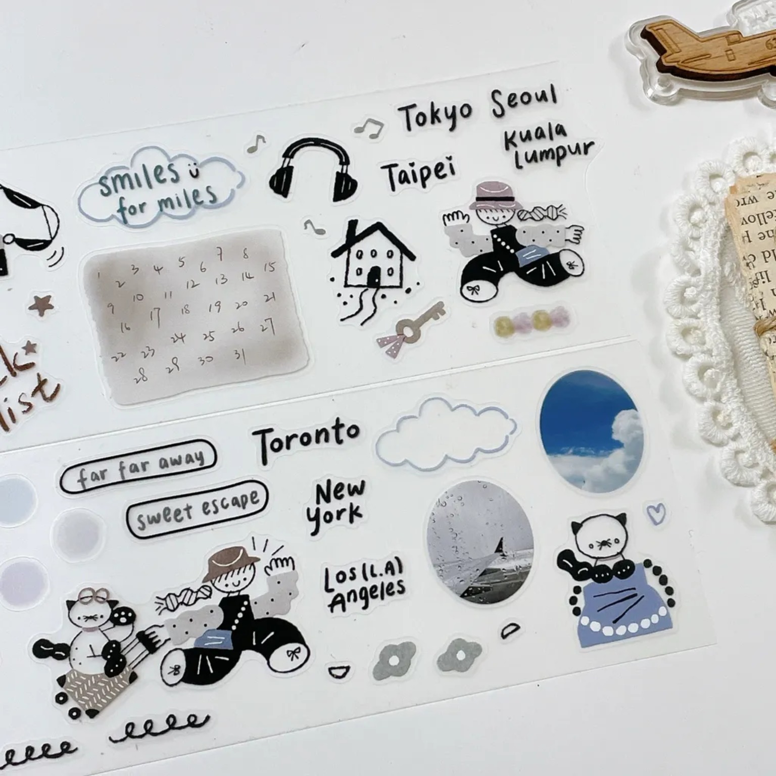 [Journal pages x rabch.jpgx ハバメグミ ~ Before trip ダイカットマットPETテープ(剥離紙付き)