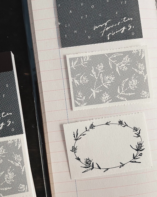 [羊君Somesortoffern] 網點與花 dots and wreath コラージュ ラベルブック(各50枚) 