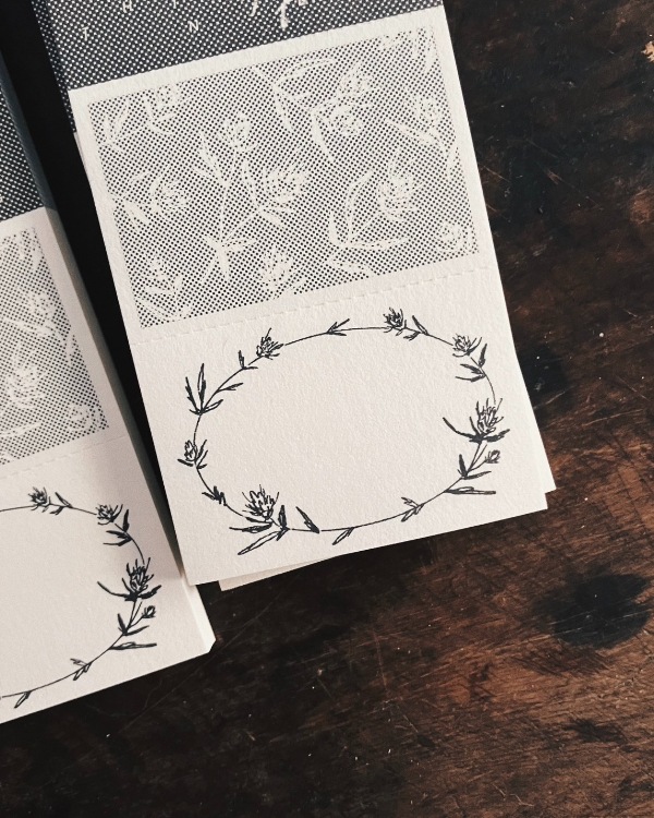 [羊君Somesortoffern] 網點與花 dots and wreath コラージュ ラベルブック(各50枚) 