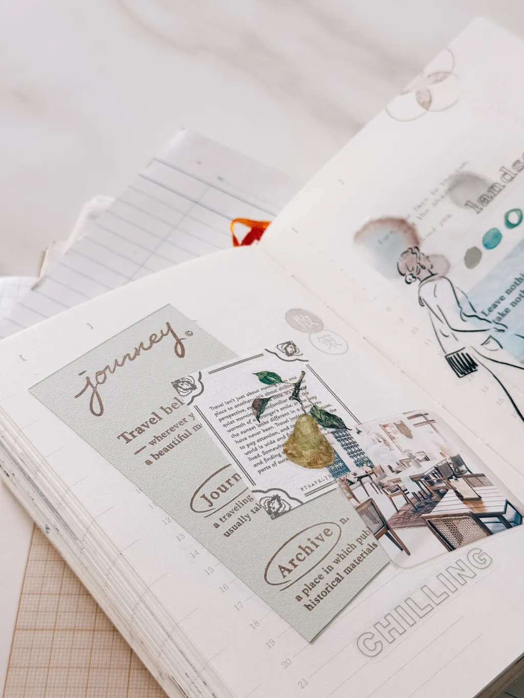[紙上旅行Traveling on paper] JourneyNote コラージュ ラベルブック(2種類各50枚入)