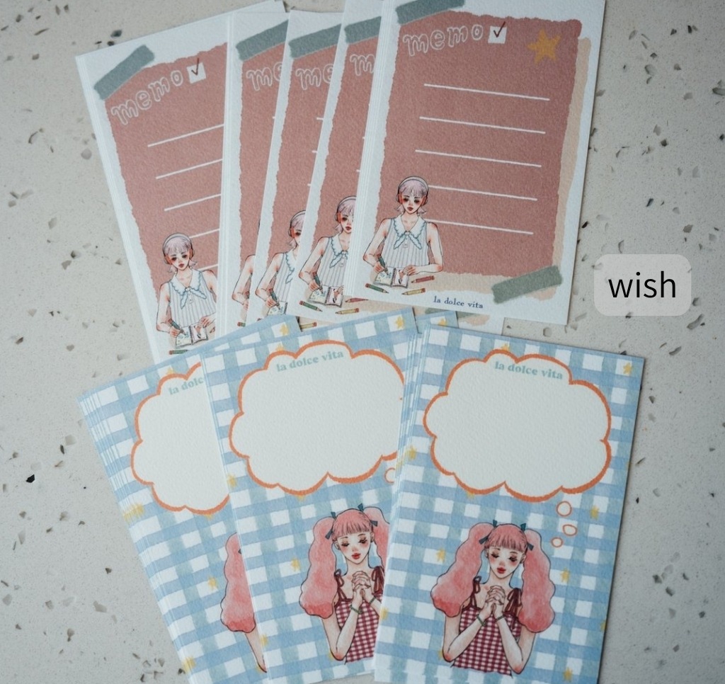 [甜蜜生活 La dolce vita] Happy moment/LDV mail/Daily/Wish M6 リフィルメモ(2種類各15枚入) 全4種類