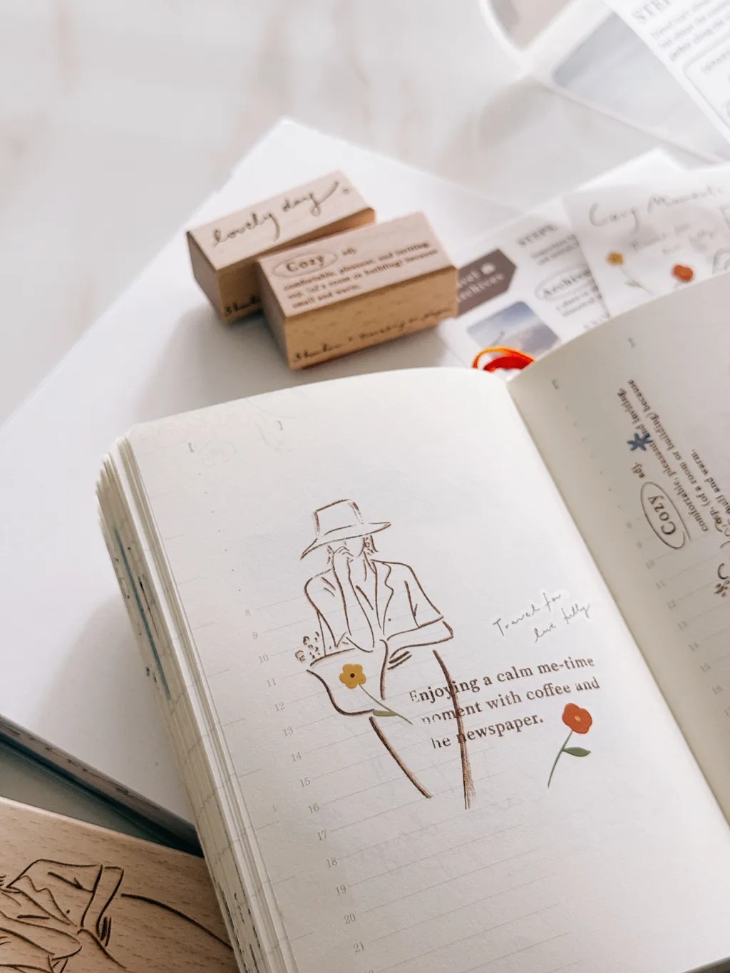 [紙上旅行Traveling on paper] Cozy Moments series 舒?国Shuti 聯名 スタンプ(全6種類)