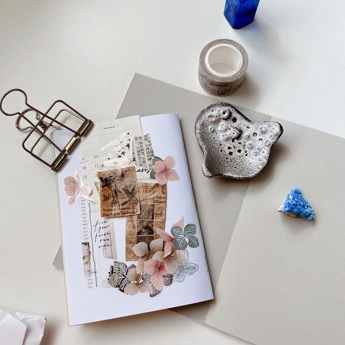 [樂意Loidesign]片花-繍球花瓣 Hydrangea Petals アジサイ花びら柄 クリアPETタイプ(箔押し、剥離紙付き)