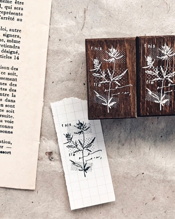 [羊君Somesortoffern] Letters & Blooms 木製スタンプ 全6種類