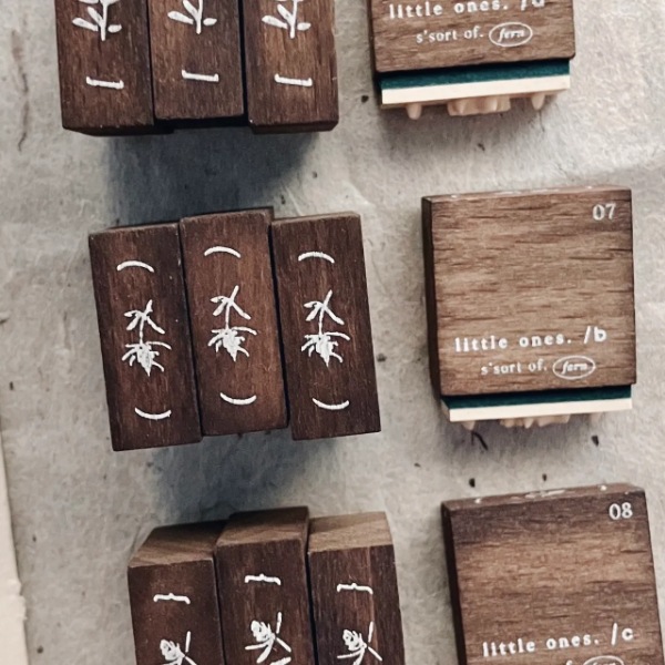 [羊君Somesortoffern] Letters & Blooms 木製スタンプ 全6種類