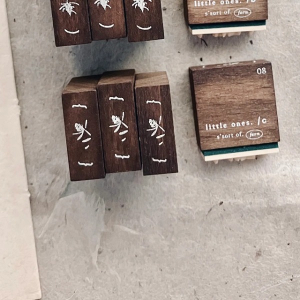 [羊君Somesortoffern] Letters & Blooms 木製スタンプ 全6種類