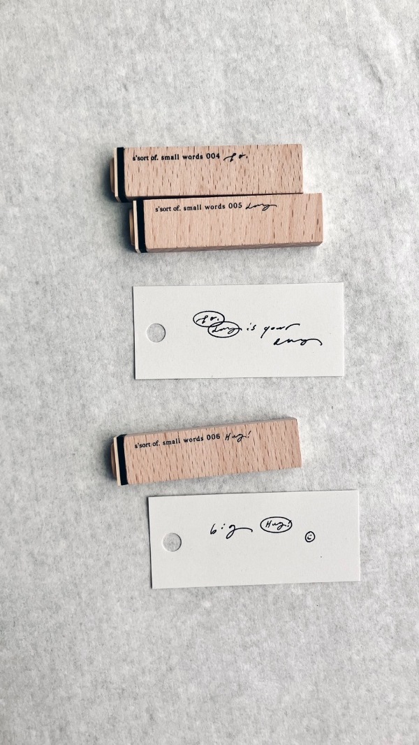 [羊君Somesortoffern] small words 木製スタンプセット 6個入(高さ約5.5cm) 