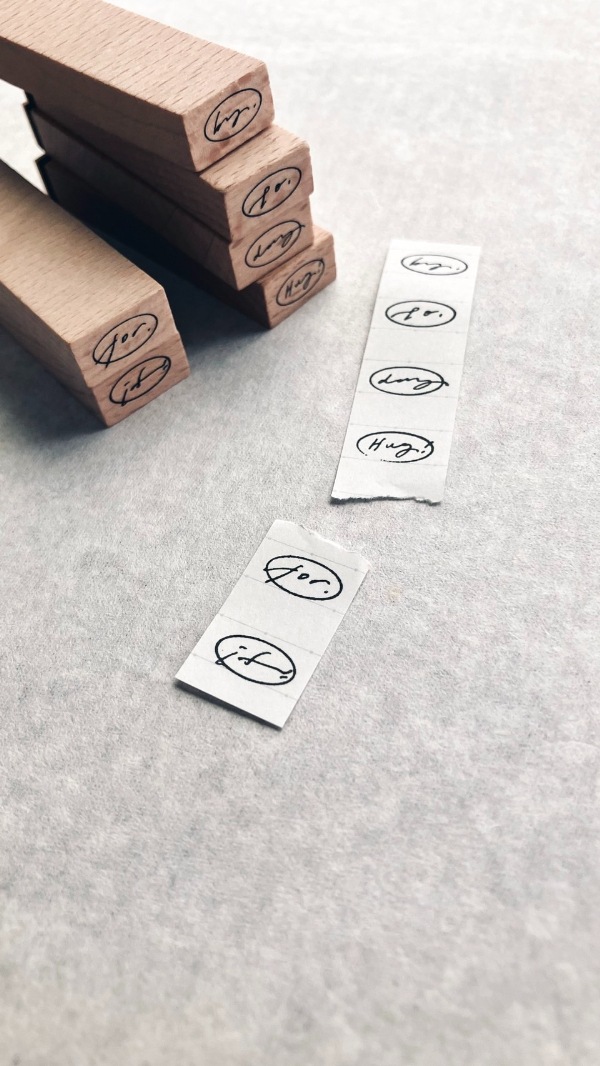 [羊君Somesortoffern] small words 木製スタンプセット 6個入(高さ約5.5cm) 