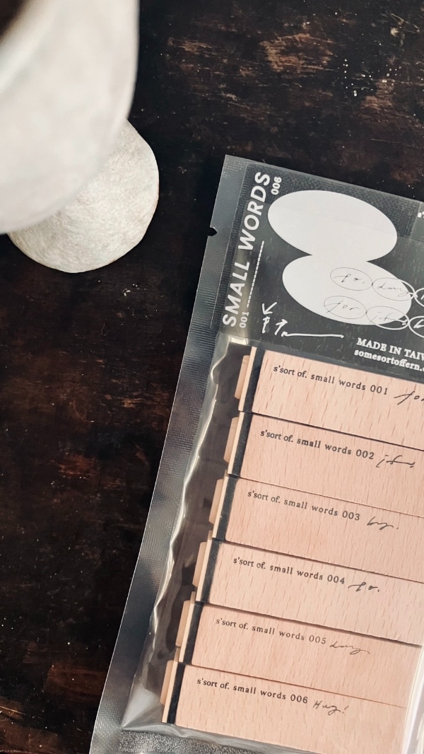 [羊君Somesortoffern] small words 木製スタンプセット 6個入(高さ約5.5cm) 