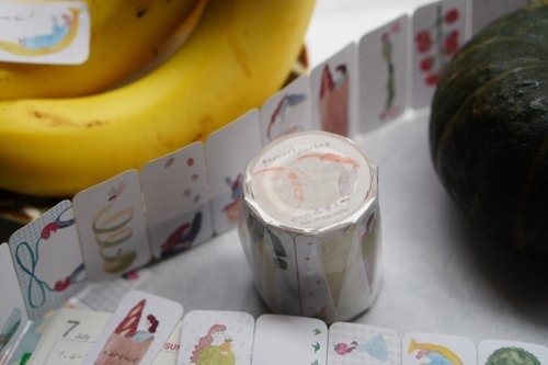 [森空Ivy Snow] 菜市場 Farmer's Market ダイカット紙テープ(剥離紙付き)