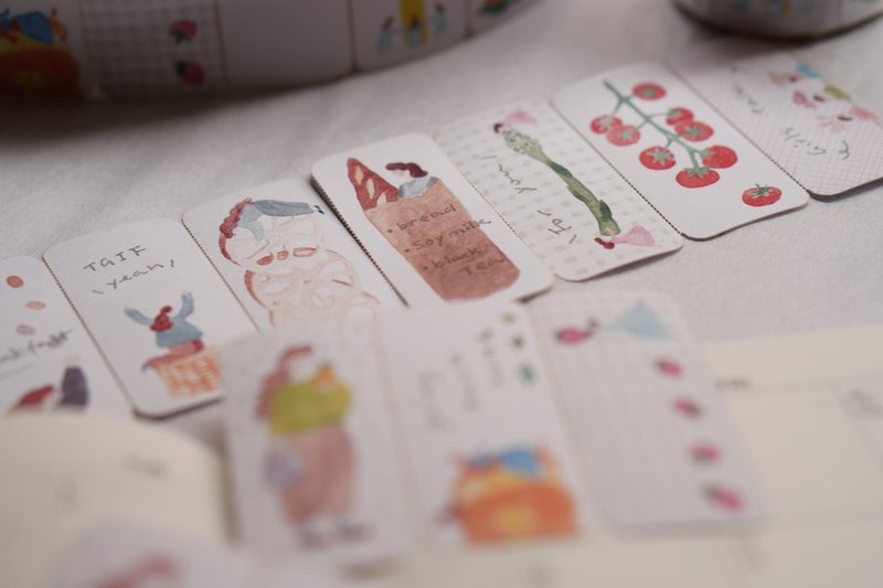 [森空Ivy Snow] 菜市場 Farmer's Market ダイカット紙テープ(剥離紙付き)