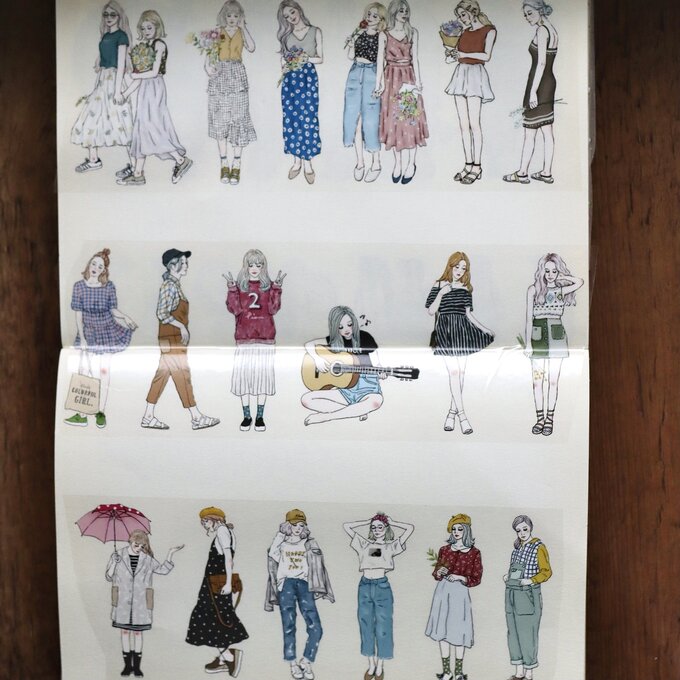 [Pion]花様 Pattern girls クリアPETテープ(剥離紙付き) 台湾マスキングテープ 海外マスキングテープ