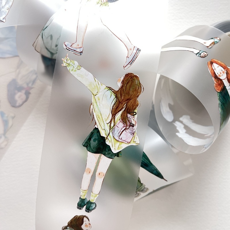 [丁丁DingDing] #19 初夏 グリーン系 マットPETテープ(剥離紙付き)