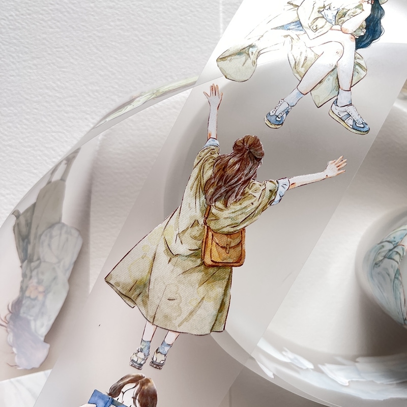 [丁丁DingDing] #19 初夏 グリーン系 マットPETテープ(剥離紙付き)