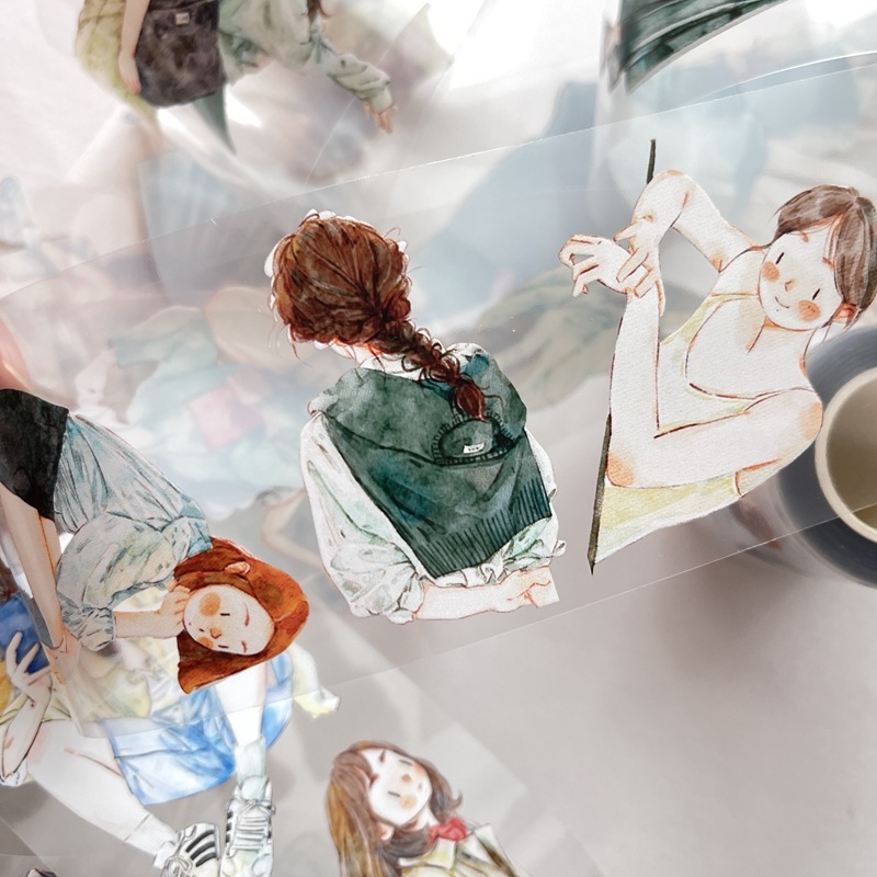 [丁丁DingDing] #19 初夏 グリーン系 マットPETテープ(剥離紙付き)